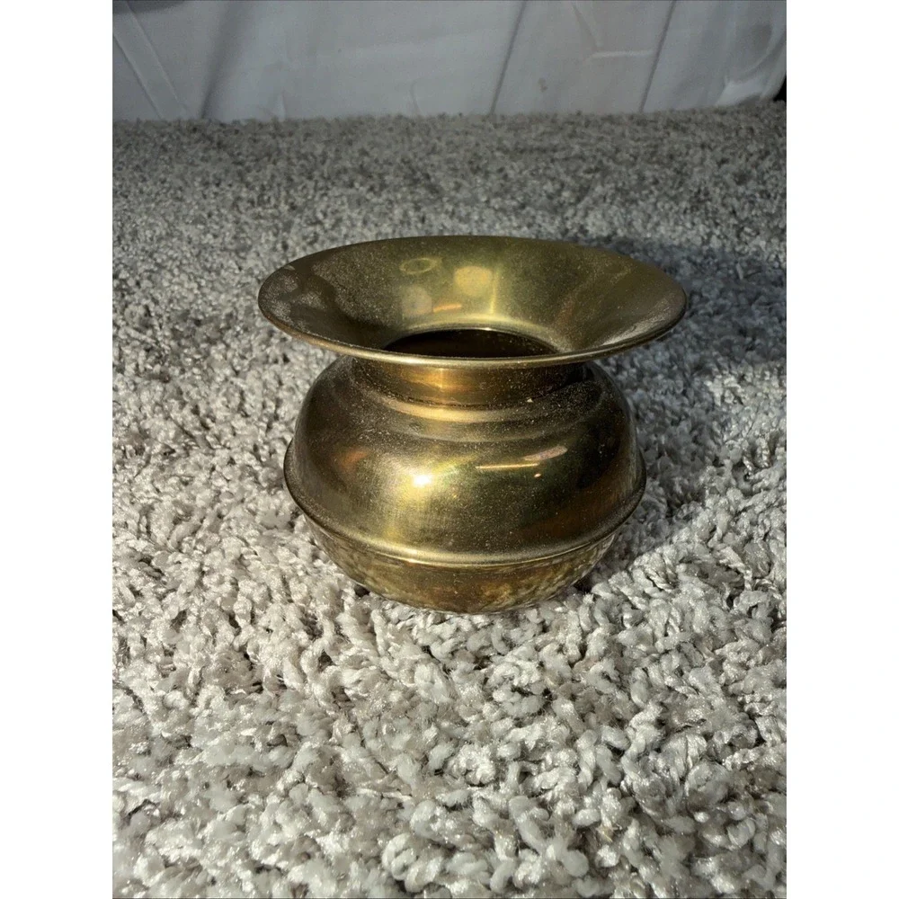Vintage Small Brass Spittoon